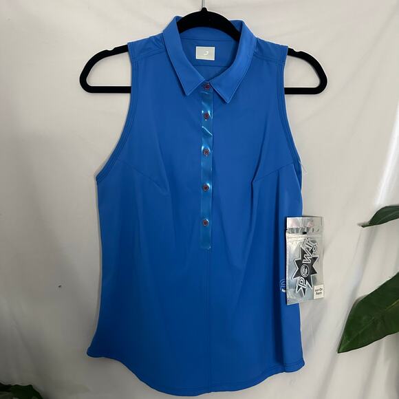 Foray Golf Core 2.0 Sleeveless Polo Blue NWT - Picture 3 of 7